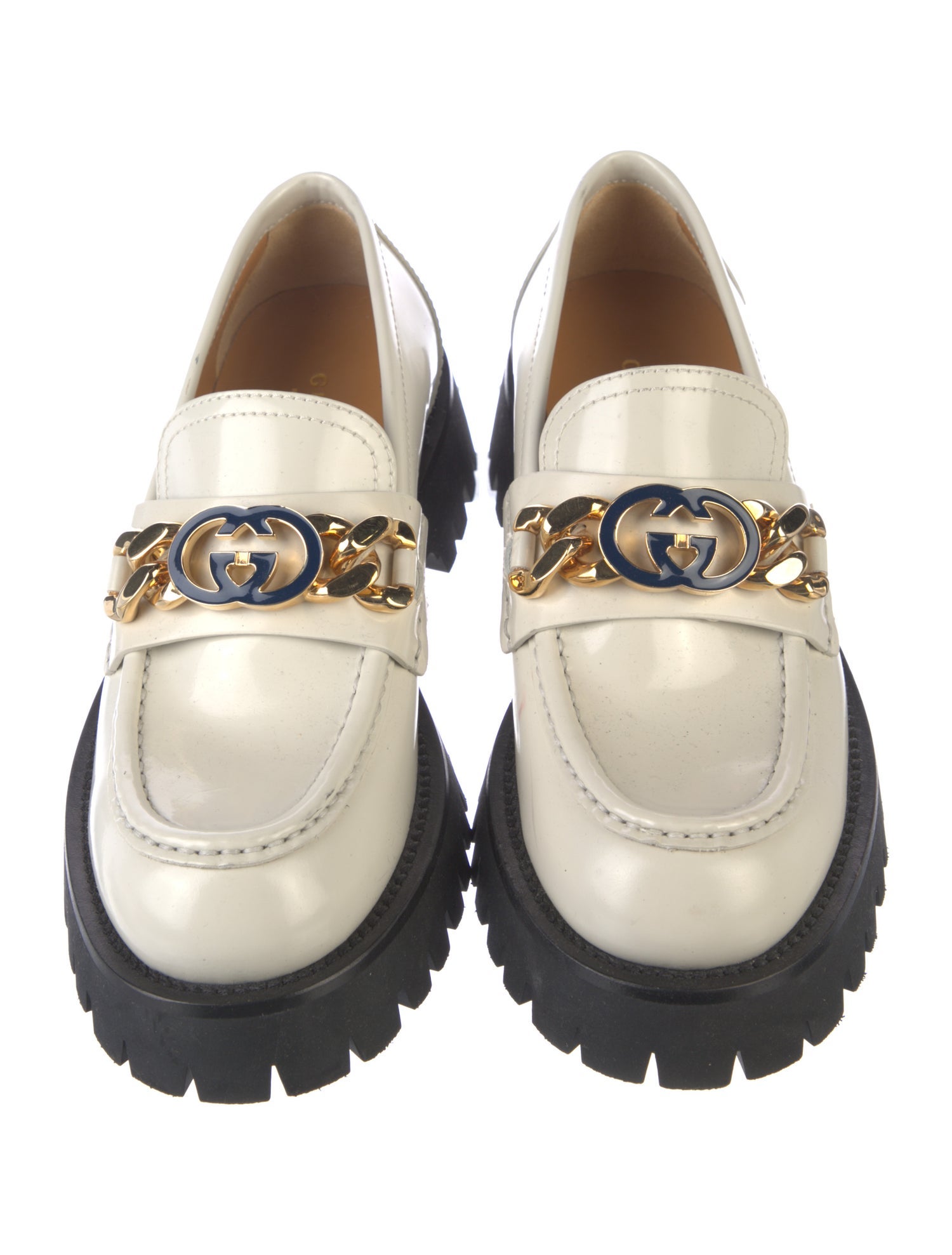 Gucci Interlocking G Logo Patent Leather Loafers